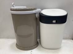 2 X TOMMEE TIPPEE TWIST & CLICK ADVANCED NAPPY DISPOSAL SYSTEM 2 X BINS 2 X REFILLS TO INCLUDE UBBI STEEL DIAPER PAIL