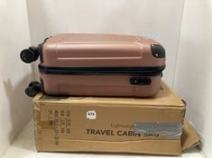 LUGG LIGHTWEIGHT TRAVEL CABIN BAG - ROSE GOLD AND LUGGAGE HARD SHELL SUITCASE - ROSE GOLD / BLACK