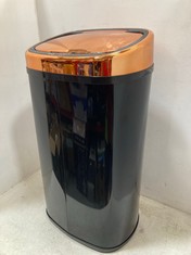 TOWER 58L SQUARE SENSOR BIN IN BLACK / ROSE GOLD - RRP Â£60