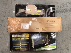 3 X ASSORTED ITEMS TO INCLUDE KICKMASTER PREMIER 6FT GOAL