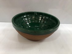 4 X STONE THE CROWS LARGE POURING BOWL - PINE GREEN - DIAMETERMETERMETER 24CMS - TOTAL RRP £92