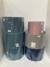 7 X ASSORTED JOHN LEWIS LIGHTSHADES TO INCLUDE CASSIE ROSA AND CHAMPAGNE 25CM