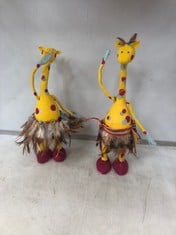 6 X STONE THE CROWS MEDIUM PAIR OF DANCING GIRAFFES - HEIGHT 37CM - TOTAL RRP Â£144