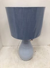 1 X STONE THE CROWS LG.TEARDROP LAMPBASE - LIGHT BLUE - HEIGHT 70CMS TO INCLUDE STONE THE CROWS NUMBER SIX LAMP SHADE : LIGHT BLUE - 40X43.75X31.25CMS - TOTAL RRP Â£190