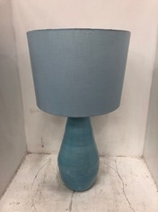 1 X STONE THE CROWS MD.TEARDROP LAMPBASE-PASTEL BLUE- HEIGHT 50CMS TO INCLUDE STONE THE CROWS NUMBER FIVE LAMP SHADE : PASTEL BLUE - 32X35X25CMS - TOTAL RRP Â£125