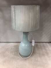 1 X STONE THE CROWS SM.TEARDROP LAMPBASE-PASTEL MINT- HEIGHT 30CMS TO INCLUDE STONE THE CROWS NUMBER FOUR LAMP SHADE : PASTEL MINT - 22.5X24.5X17.5CMS - TOTAL RRP Â£86