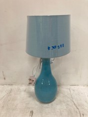 1 X STONE THE CROWS SM.TEARDROP LAMPBASE - LIGHT BLUE - HEIGHT 30CMS TO INCLUDE STONE THE CROWS NUMBER FOUR LAMP SHADE : LIGHT BLUE - 22.5X24.5X17.5CMS - TOTAL RRP Â£86