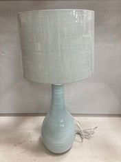 1 X STONE THE CROWS SM.TEARDROP LAMP BASE-PASTEL MINT- HEIGHT 30 CMS TO INCLUDE STONE THE CROWS LAMP SHADE : PASTEL MINT - 22.5X24.5X17.5CMS - TOTAL RRP £86