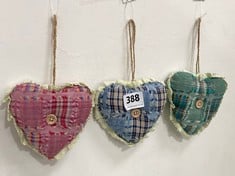 8 X STONE THE CROWS SET OF THREE HEARTS - ASSOR.COLOURS - WIDTH 12.5CM - TOTAL RRP £144