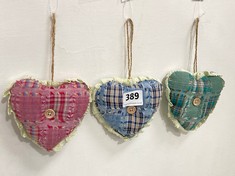 8 X STONE THE CROWS SET OF THREE HEARTS - ASSOR.COLOURS - WIDTH 12.5CM - TOTAL RRP £144