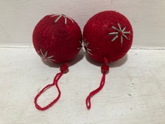 36 X STONE THE CROWS FELT BAUBLE & POM POM-HGT 25CM