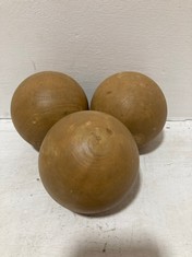 24 X STONE THE CROWS SMALL WOODEN BALL-DIA 8CM