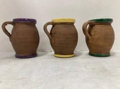 6 X STONE THE CROWS SET OF 3 ASSORTED SMALL PITCHERS- HEIGHT 14.5CMS - TOTAL RRP £240