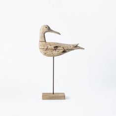 12 X STONE THE CROWS HEAD BACK WOODEN SEABIRD - (H) 39 X (W) 25 X (D) 7 CM - TOTAL RRP £240