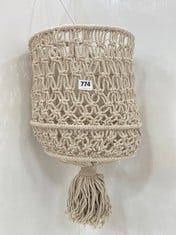 1 X STONE THE CROWS SMALL CONVEX MACRAME PENDANT LIGHT