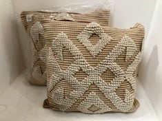 2 X AFONSO CUSHION IN NATURAL 500X500MM TOTAL RRP: 107.90