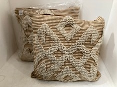 2 X AFONSO CUSHION IN NATURAL 500X500MM TOTAL RRP: 107.90