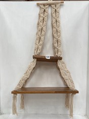 3 X STONE THE CROWS MACRAME HANGING SHELVES