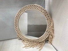 1 X STONE THE CROWS LARGE CLASSIC MACRAME MIRROR - - TOTAL RRP £70