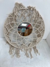 2 X STONE THE CROWS SMALL CRISS CROSS MACRAME MIRROR - - TOTAL RRP £96