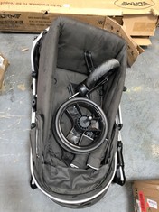 GREY AND SILVER PUSHCHAIR