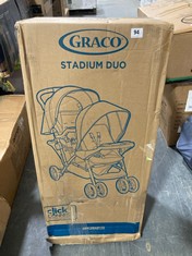 GRACO STADIUM DUO STROLLER IN BLACK/GREY - RRP £130