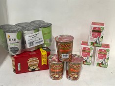 BOX OF APPROX 30 X ASSORTED FOOD ITEMS TO INCLUDE HEINZ CHICKEN SOUP 6X400G BBE-11/25