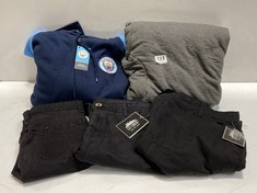 BOX OF APPROX 20 X ASSORTED ADULT CLOTHING TO INCLUDE MANCHESTER CITY ZIPPED HOODIE NAVY/BLUE SIZE XL