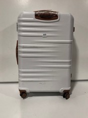 YKK TRAVEL CASE WHITE/BROWN HARDSHELL 28" SPINNER