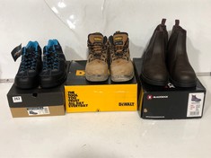 3 X ASSORTED SAFETY SHOES/BOOTS TO INCLUDE PORTWEST OPERIS BOOTS BLACK/BLUE SIZE 6