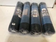 4 X FCSDETAIL NON-SLIP, MACHINE WASHABLE DIRT TRAPPER RUGS BLUE/NAVY