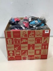 BOX OF APPROX 30 X ASSORTED CLOTHING TO INCLUDE SWIMMING COSTUME GREY/BLUE SIZE M