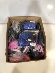 BOX OF APPROX 19 X ASSORTED CLOTHING TO INCLUDE BLACK KNIT COVERALL ONE SIZE