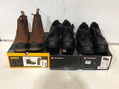 3 X ASSORTED SAFETY SHOES/BOOTS TO INCLUDE BLACKROCK ULTIMATE SHOE BLACK SIZE 9