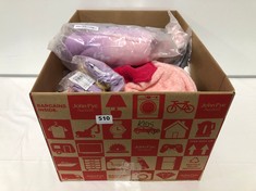 BOX OF APPROX 30 X ASSORTED KIDS CLOTHING TO INCLUDE DISNEY PRINCESS RAPUNZEL SHORT PJ SET SIZE 5-6YRS