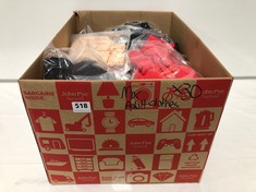 BOX OF APPROX 30 X ASSORTED ADULT CLOTHING TO INCLUDE RED SWEATER SIZE SM