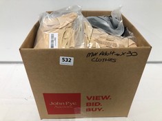 BOX OF APPROX 30 X ASSORTED ADULT CLOTHING TO INCLUDE LONG SLEEVE BODYSUIT BLACK SIZE M