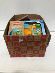 BOX OF ASSORTED KIDS TOYS TO INCLUDE MELISSA & DOUG HIKING PLAY SET