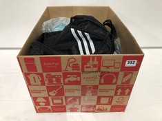 BOX OF APPROX 14 X ASSORTED BAGS TO INCLUDE BLACK/WHITE DRAW STRING BACKPACK