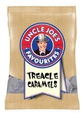 63 X UNCLE JOE'S TREACLE CARAMEL IN A CONVENIENT 75G BAG. NATURAL INGREDIENTS, DELICIOUSLY SWEET WITHOUT ARTIFICIAL ADDITIVES..