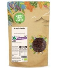 19 X WHOLEFOOD EARTH ORGANIC RAISINS – 1 KG | GMO FREE | VEGAN | SOURCE OF FIBRE | CERTIFIED ORGANIC.