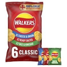 45 X WALKERS CRISP CLASSIC VARIETY, 25G (6 PACK).