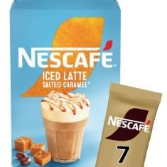 59 X NESCAFÉ ICED LATTE SALTED CARAMEL INSTANT COFFEE 7 X 14.5G SACHETS, 100% RESPONSIBLY SOURCED COFFEE (PACK OF 1).