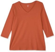 QTY OF ITEMS TO INLCUDE X20 ASSORTED CLOTHING TO INCLUDE ESSENTIALS WOMEN'S CLASSIC-FIT 3/4 SLEEVE V-NECK T-SHIRT (AVAILABLE IN PLUS SIZE), CARAMEL, XL, ESSENTIALS MEN'S STRAIGHT-FIT STRETCH JEAN, ME