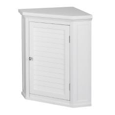 ASSORTED ITEMS TO INCLUDE VERSANORA TEAMSON HOME CORNER, WHITE WOODEN BATHROOM CUPBOARD, MOUNTED, REMOVEABLE WALL CABINET, ONE DOOR AND INTERIOR SHELF, ENGINEERED WOOD, 57.15 X 38.1 X 60.96 CM.