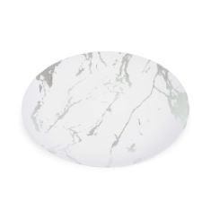 APPROX X20 ASSORTED ITEMS TO INCLUDE PACK OF 10 WHITE AND SILVER HARD PLASTIC REUSABLE SALAD PLATES ~ MARBLE DESIGN PLASTIC DINNERWARE-IDEAL FOR WEDDINGS AND PARTIES (10" PLATES).