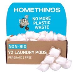 APPROX X15 ASSORTED ITEMS TO INCLUDE HOMETHINGS, NON-BIO LAUNDRY, 72 ECO WASHING CAPSULES, 100% BIODEGRADABLE WASHING CAPSULES FOR CLOTHES, FOR SENSITIVE SKIN, PLASTIC FREE, ECO-FRIENDLY, VEGAN & CRU