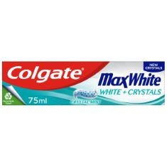 60 X COLGATE MAX WHITE WHITE + CRYSTALS TOOTHPASTE 75ML, TEETH WHITENING TOOTHPASTE, RESTORES NATURAL WHITENESS, 10X LONGER LASTING COOLING THAN REGULAR FLUORIDE TOOTHPASTE, FIGHTS CAVITIES.