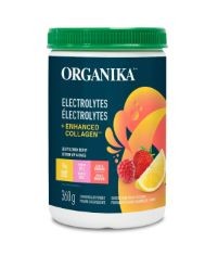 9 X ORGANIKA ELECTROLYTES + ENHANCED COLLAGEN, ZESTY LEMON BERRY, 360G.