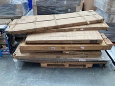 PALLET OF ASSORTED ITEMS / PARTS TO INCLUDE CORONA DOUBLE BED HIGH FOOT END IN SOLID PINE WOOD (KERBSIDE PALLET DELIVERY)